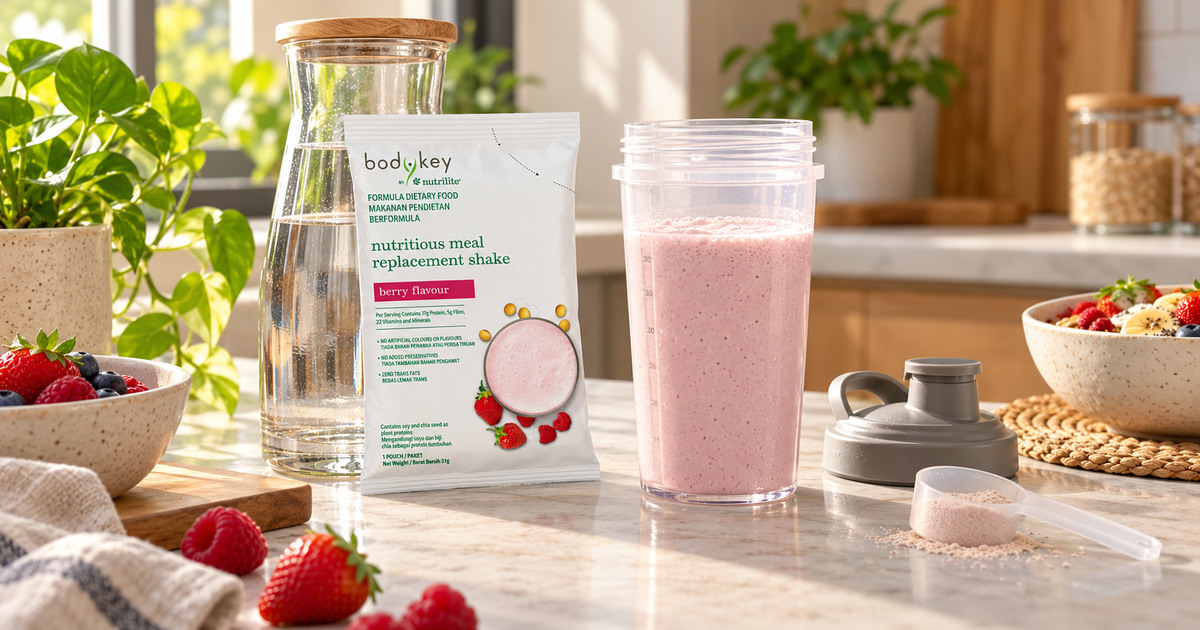 Amway Singapore官方BodyKey berry口味产品包装