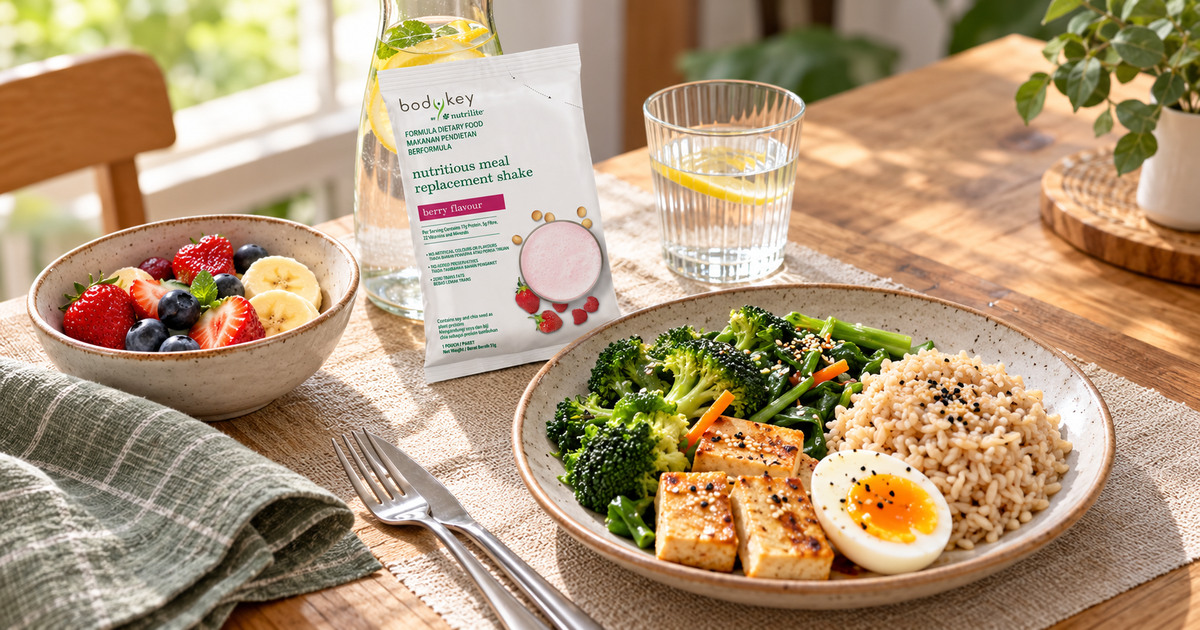 Amway Singapore官方BodyKey latte口味产品包装